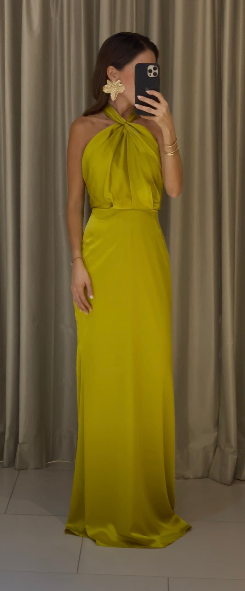 YELLOW DRESS SATIN